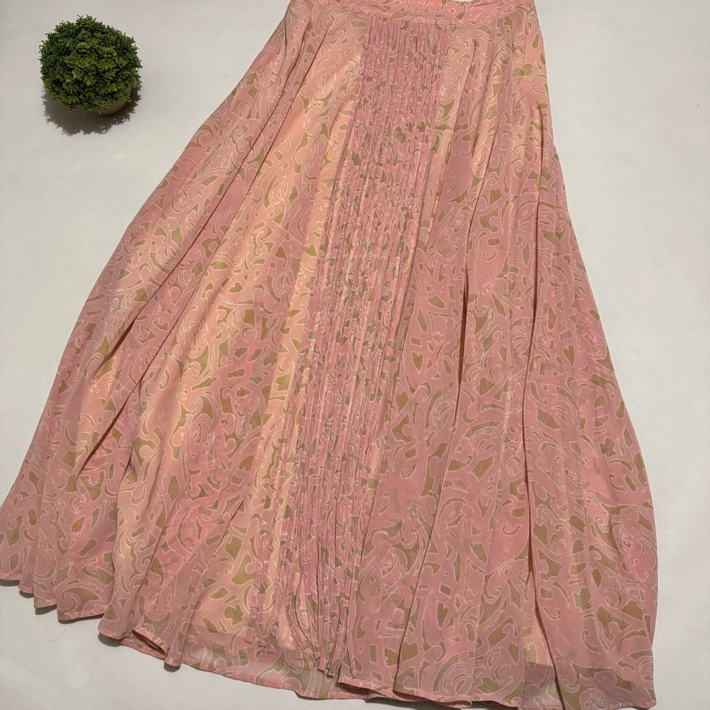 Soft Surroundings Pink and Gold Maxi Skirt